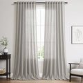 Nanspring Light Gray Linen Curtains 96 Inches Long by Nanspring