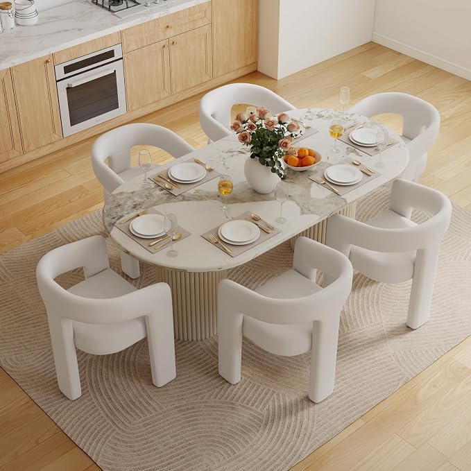 BESTANO Set of 4 Modern PU Leather Upholstered Dining Chairs - Image 2