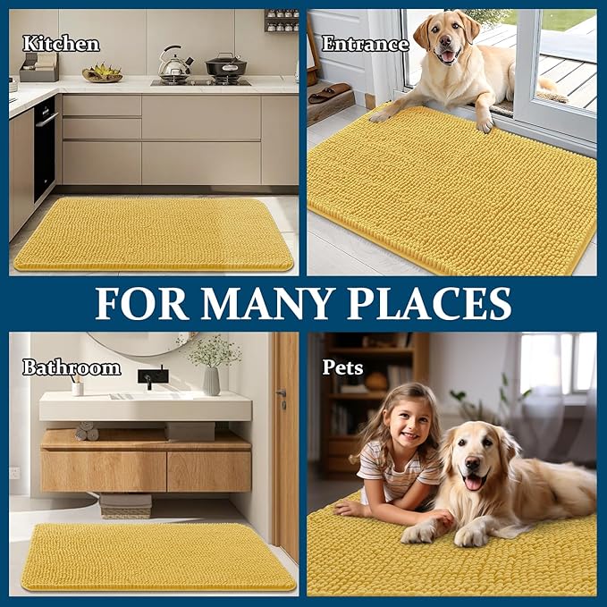 OLANLY Dog Door Mat for Muddy Paws 32x20, Absorbs Moisture and Dirt, Absorbent - Image 8