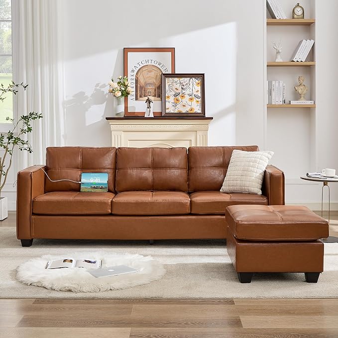 TYBOATLE Brown Sofa Couch Sectional Couches - Image 8