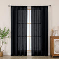 Chyhomenyc Black Semi Sheer Curtains 72 Inch Length 2 Panels Set, Light by Chyhomenyc