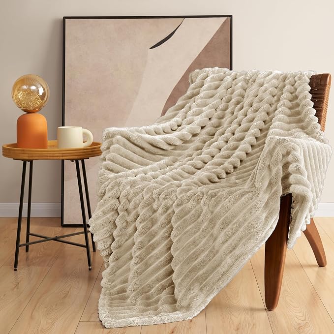 HIMEET Linen Ribbed King Size Blanket - Image 9