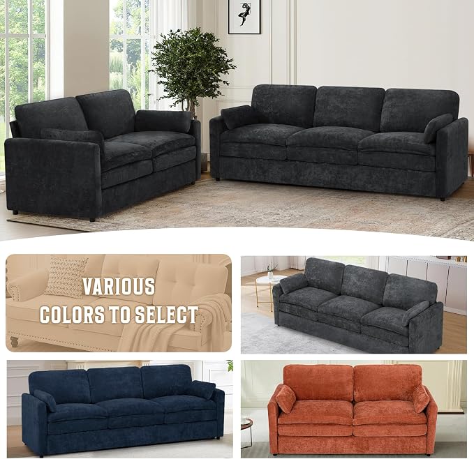 Chenille Upholstered Sofa Set - Image 7