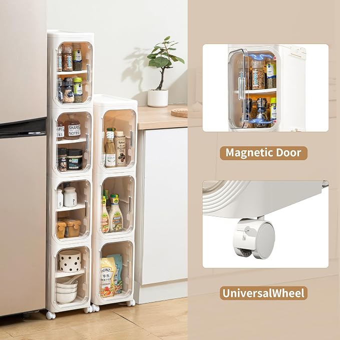 5-Tier Tall Narrow Storage Cabinet, Slim Bathroom Storage Cabinet - Image 4