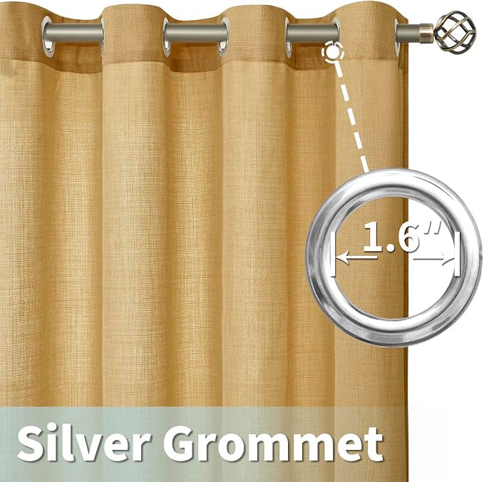 LAMIT Caramel Brown Linen Curtains - Image 4