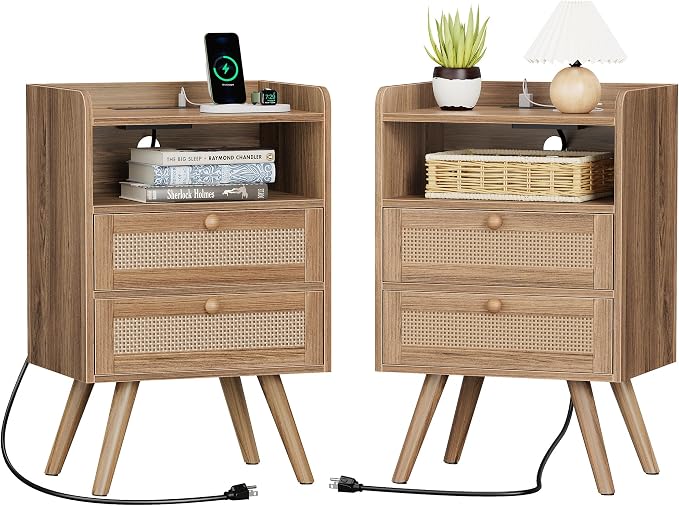SUPERJARE 2 Drawer Night Stand by SUPERJARE