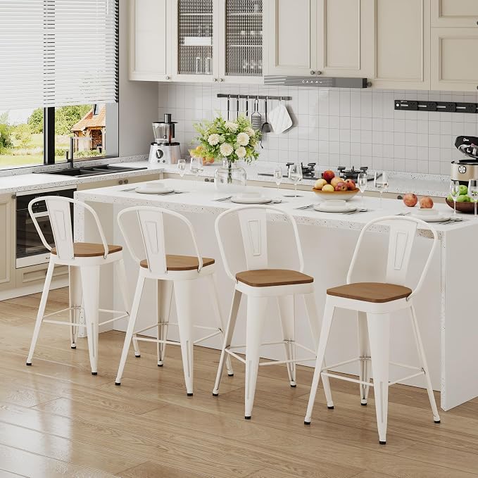 Andeworld Metal Bar Stools Set of 2, 30 inch Bar Height Barstools - Image 8