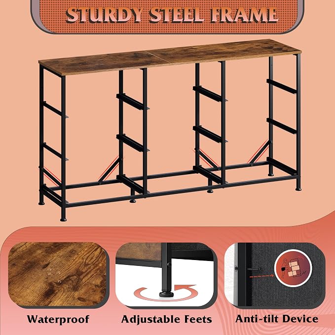 WLIVE 47''W Dresser for Bedroom, Dresser TV Stand for 45, 55 inch TV, Wide - Image 7