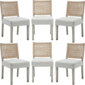 LZAREAL Farmhouse Dining Chairs Set of 6 Linen Fabric Upholstered Accent Side by LZAREALBetterRoomForRealLiving