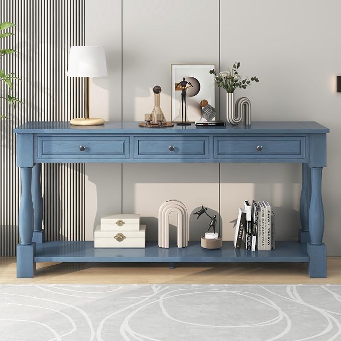 Knocbel 64 Inch Long Antique Entry Console Table - Image 3