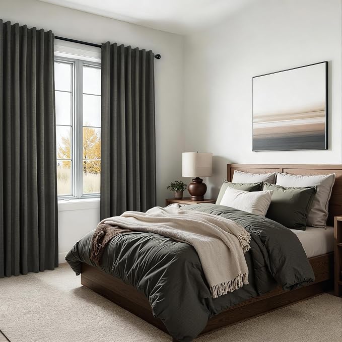 94 Inch Long Gray Blackout Curtains - Image 4