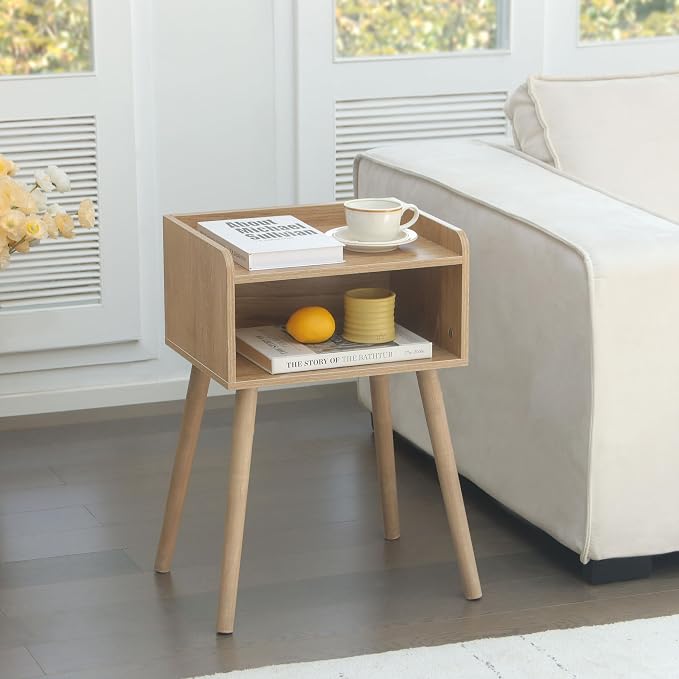 MaxSmeo Nightstand, Mid Century Modern Side Table Bedroom - Image 2