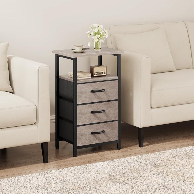 Vagusicc Nightstand with Charging Station, Bedside Table with USB Ports and - Image 4