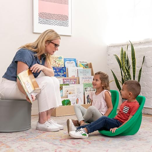 ECR4Kids Plastic Leaf Scoop Floor Rocker Seat, Classroom Furniture - Image 7