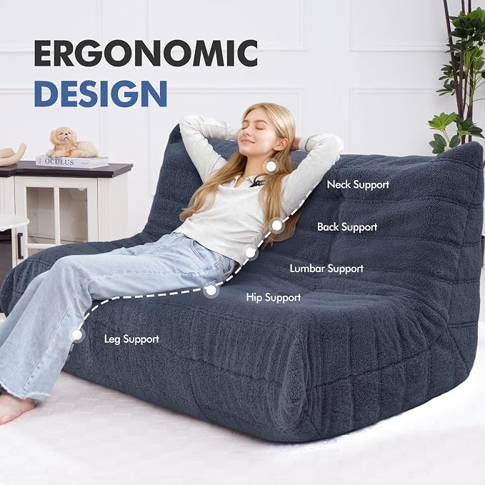 Bean Bag Loveseat Chair Big Sofa Beanbag Chair - Image 4