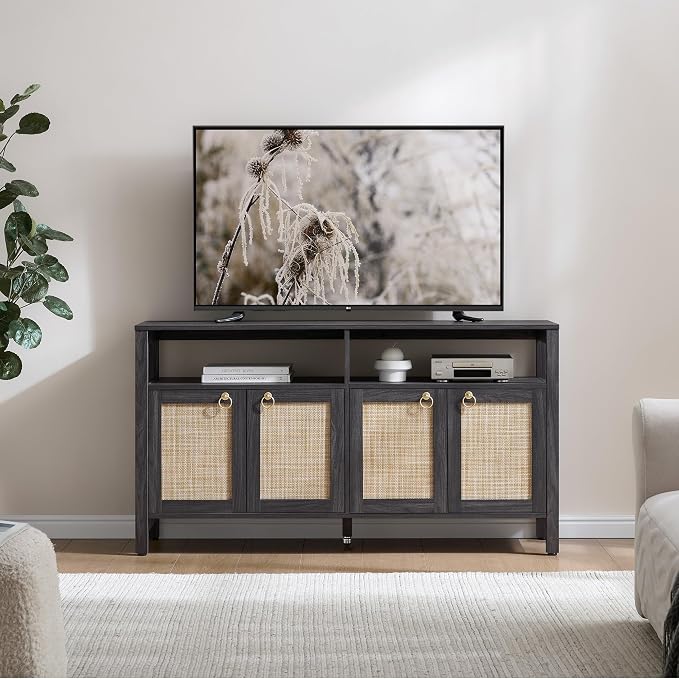 SICOTAS Rattan TV Stand for Television up to 65 Inch - Image 3