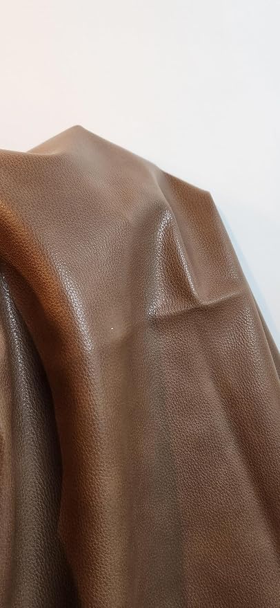 Walnut Brown Soft Faux Leather Fabric PU Leather by the Yard Synthetic Pleather - Image 4