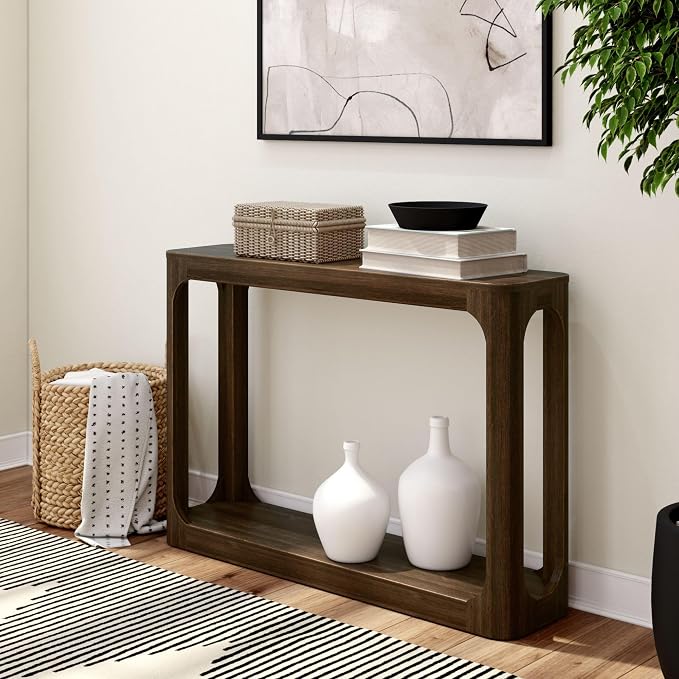 Plank+Beam Forma Console Table, 46 Inch, Solid Wood Sofa Table, Entryway Table by PlankBeam