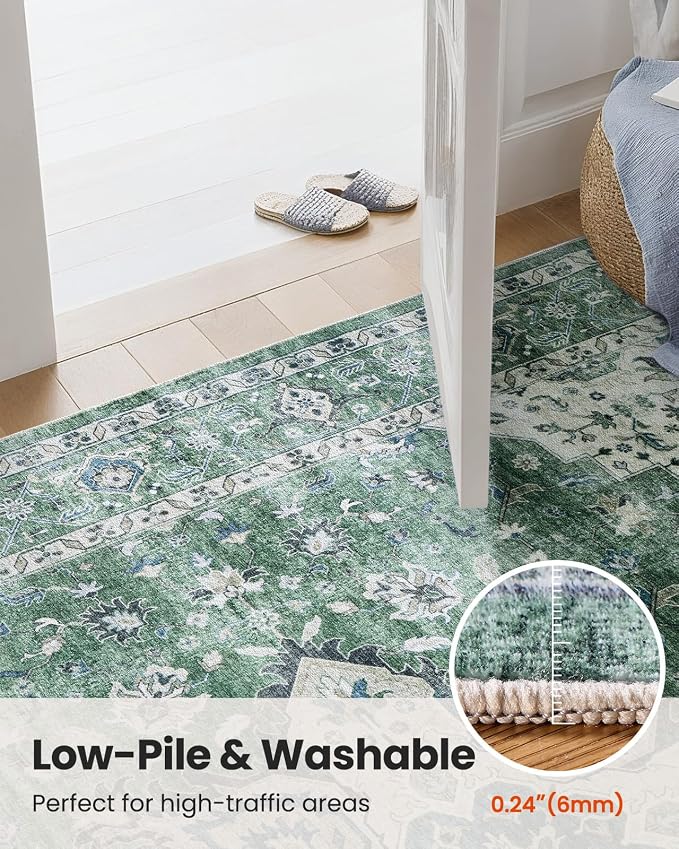 AMADA HOMEFURNISHING 2x5 Washable Runner Rug, Low-Profile Kitchen Rugs - Image 8