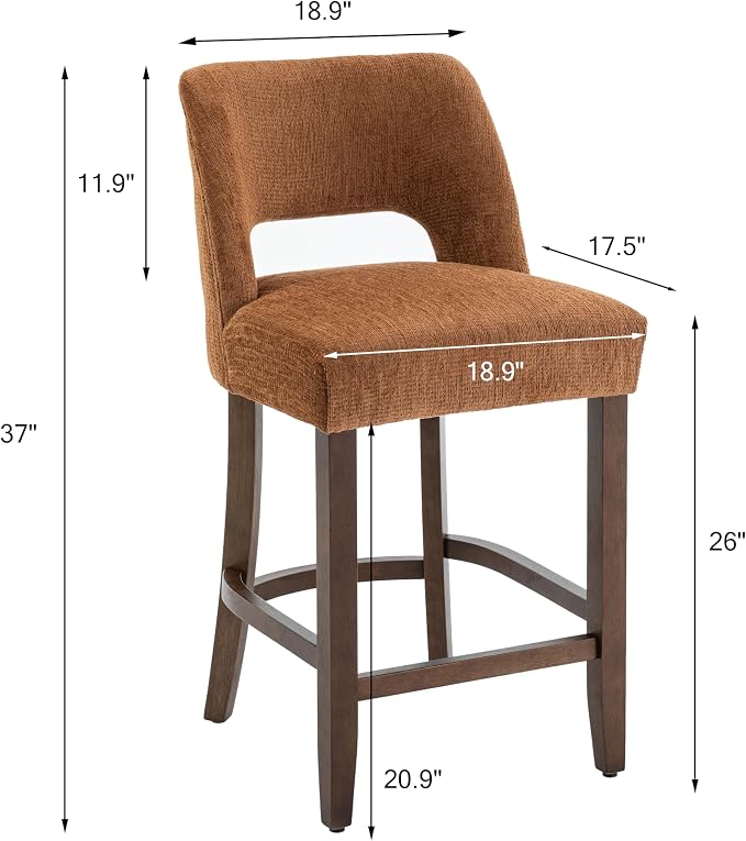 VKNOW Bar Stools Set of 6, Modern Counter Stools - Image 2