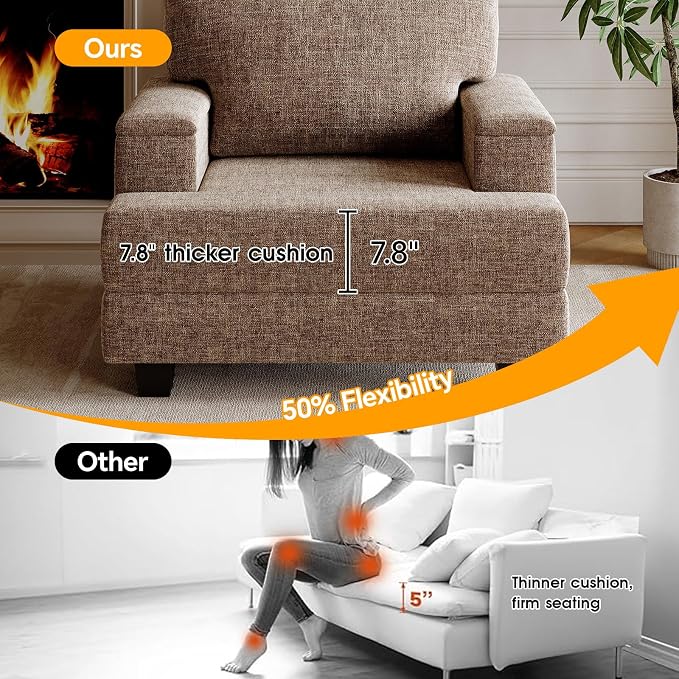 Rexulqo Oversized Accent Chair Set of 2, Large Armchair - Image 5