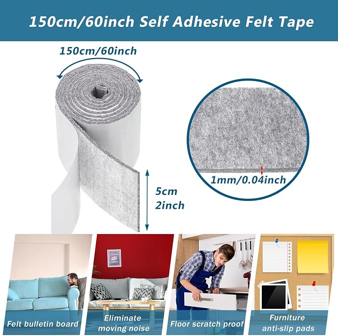 Shappy 2 Packs 120 x 2 x 0.04 Inch Felt Strips - Image 2
