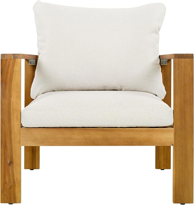 Christopher Knight Home Kayahs 5 Pieces Acacia Wood Furniture Set, Patio - Image 7