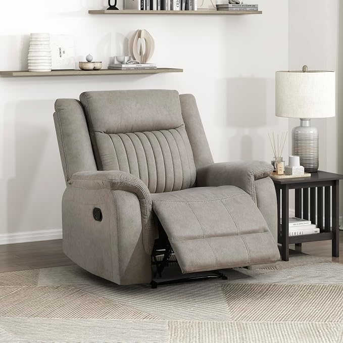 Lexicon Manual Recliner Chair, Polished Microfiber Reclining Sofa Chair by Lexicon