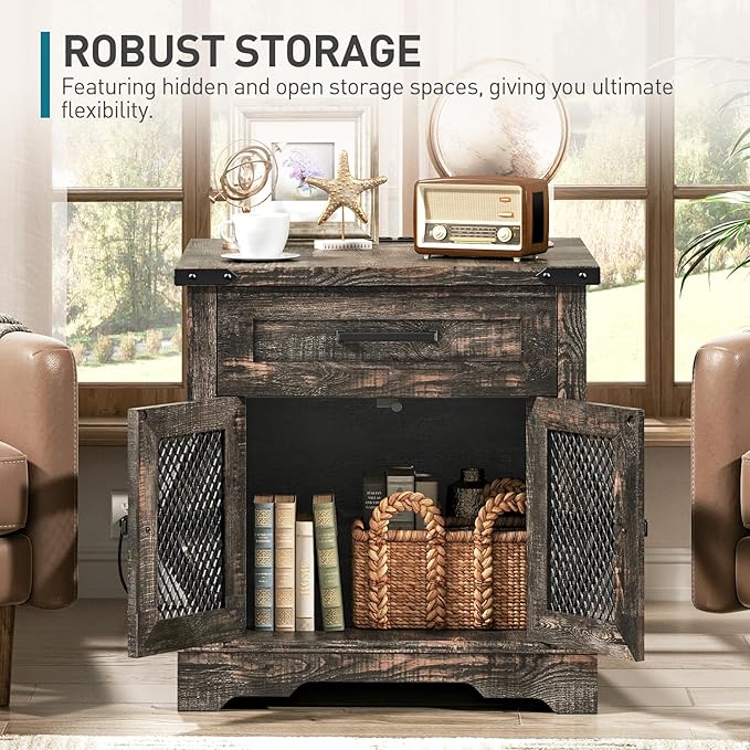 RALGEND Farmhouse End Table Set of 2, Large End Table - Image 7
