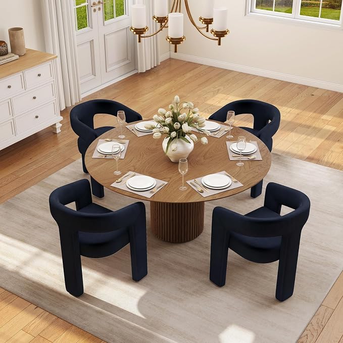 BESTANO Set of 4 Modern Velvet Fabric Upholstered Dining Chairs - Image 2