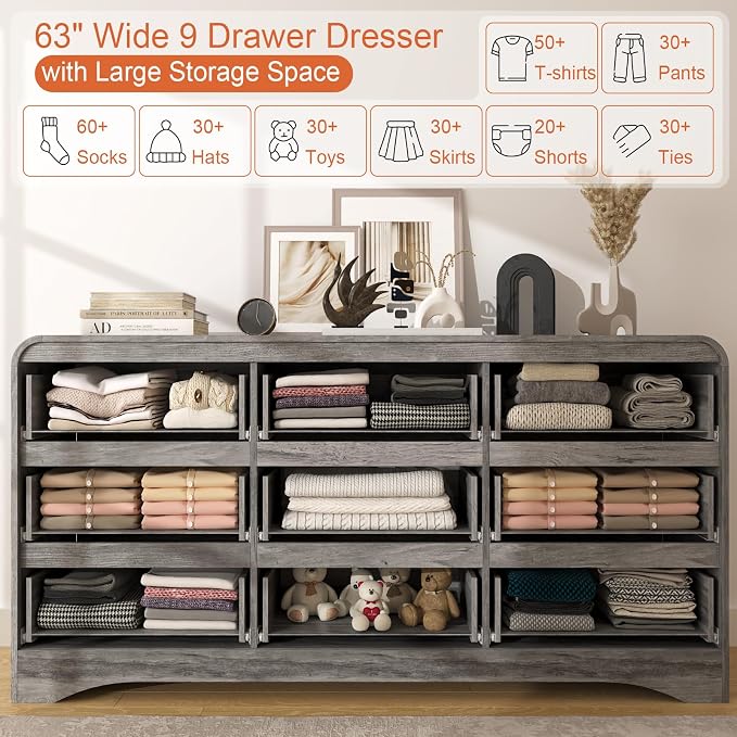 9 Drawer Dresser and Nightstand Sets - Image 3