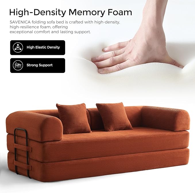79" Convertible Sofa Bed with Fixed-Shape Frame & Removable Armrests, Modular - Image 6