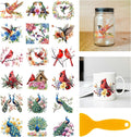 GLOBLELAND 18 Sheets Cardinal Transfer Stickers 3.9x3.6inch Hummingbird Decals by GLOBLELAND