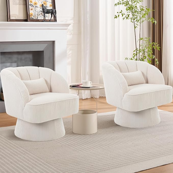 Garvee Ultra-Plush Swivel Accent Chair, 360° Barrel Lounge Chair - Image 2
