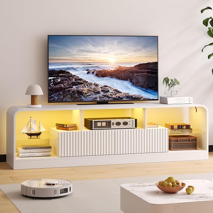 TV Stand for 60/65/70 Inch TVs, Modern Curved TV Console - Image 7