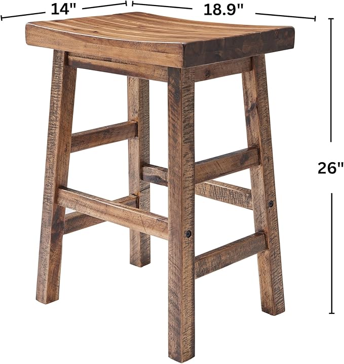 Alaterre Furniture Durango 26-Inch Tall Industrial Wood Counter-Height Stool - Image 3