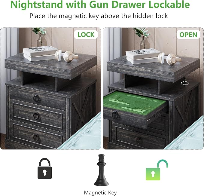 WOOVIVS Side Table with Gun Drawer - Image 7