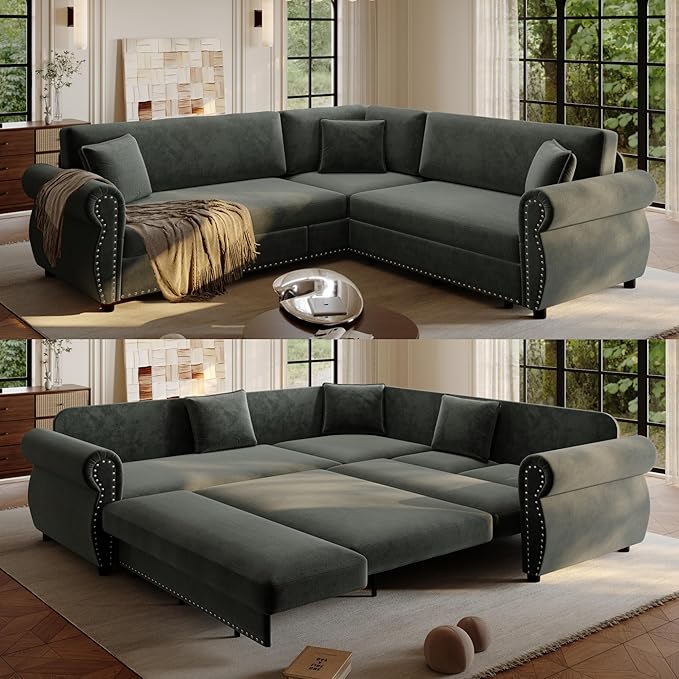88.2" Sectional Sleeper Sofa by Unknown