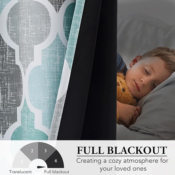 Beauoop 100% Blackout Curtains 72 Inches Long 2 Panels - Image 3