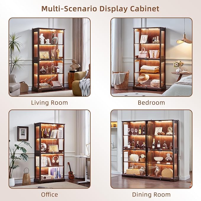 LELELINKY Farmhouse Display Cabinet Set of 2 - Image 9