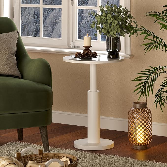 LAATOOREE Round Side Tables Set of 2, Pedestal Drink Table, Spacious Top - Image 2