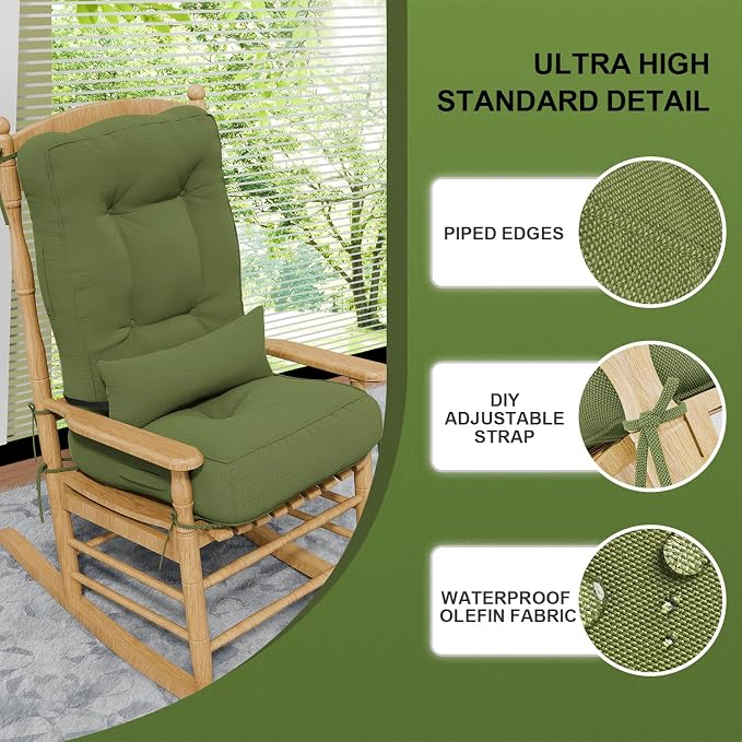 Rocking Chair Cushions with Pillow, Waterproof and Fade-Resistant Thicken - Image 6