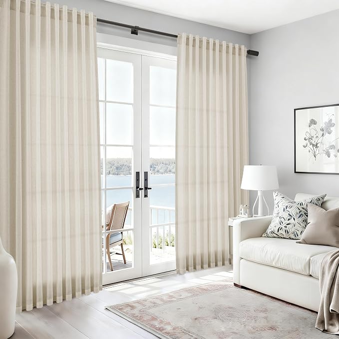 Nanspring Vanilla Linen Curtains 84 Inches Long - Image 6