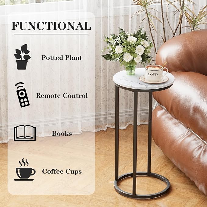 C Shaped End Table, Couch Side Tables - Image 4