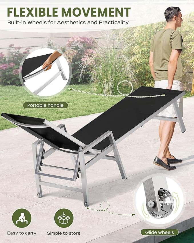 Patio Chaise Lounge Chair Outdoor - Image 5