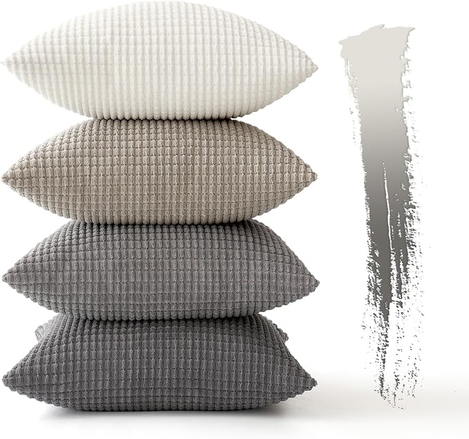 MIULEE Timeless Neutral Pillow Covers 18x18 Inch Set of 4 Mid Century Modern - Image 7