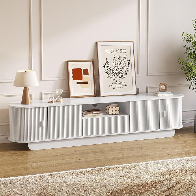 86.61'' Tambour TV Stand for 55-85 Inch, Modern Entertainment Center - Image 3