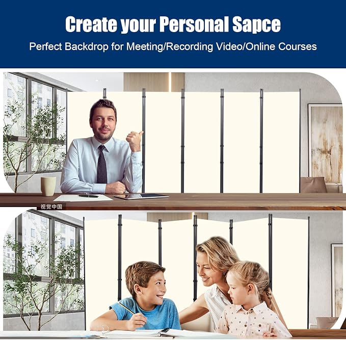 Room Divider 6FT Portable Room Dividers and Folding Privacy Screens, 6 Panel - Image 7