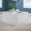 White Coffee Table with 2 Storage Drawers 31 in, Modern Living Room Center by Noeko