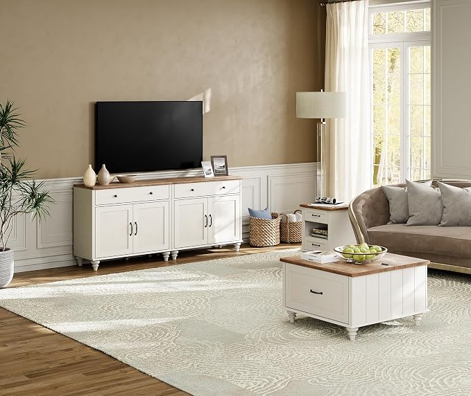 WAMPAT Farmhouse TV Stand for 75 inch TV - Image 6